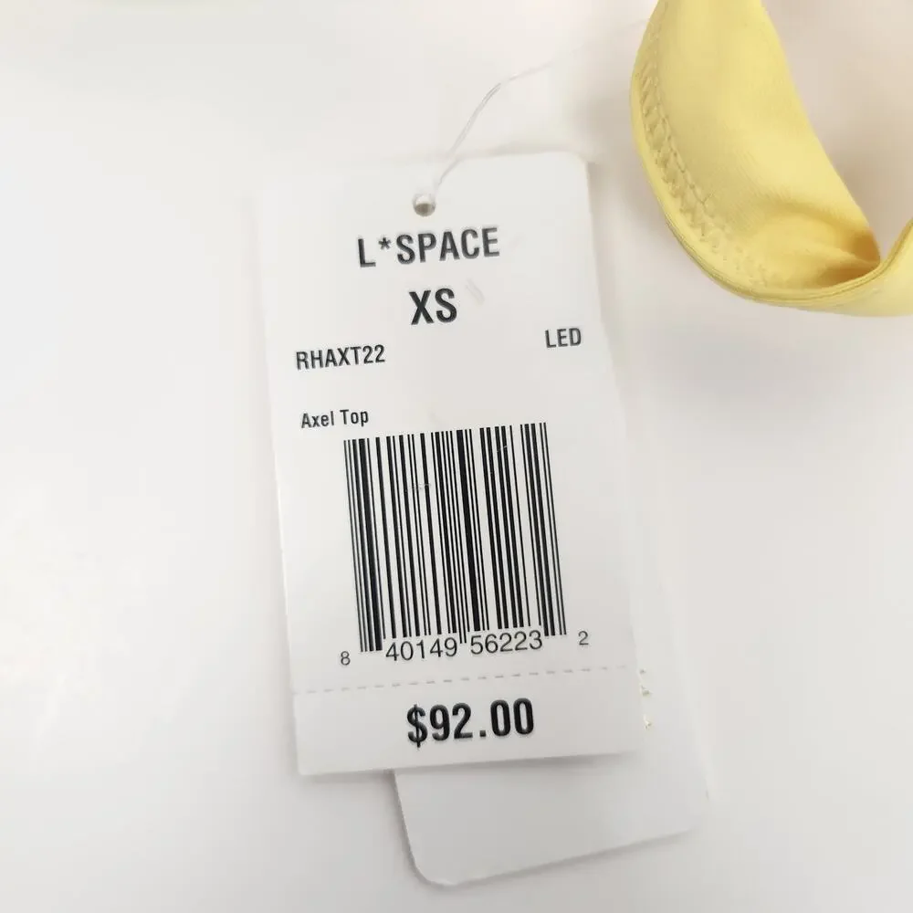 L*Space Axel Bikini Top in Yellow Size XS One Shoulder NWT